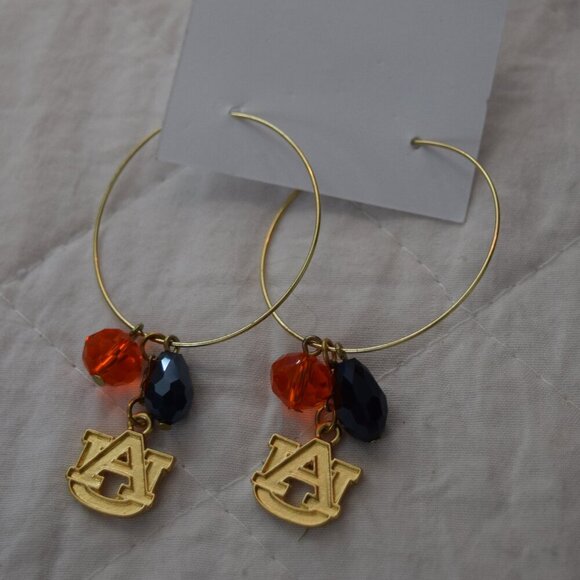 NWT Auburn Sports Hoop Dangle Earrings - Picture 1 of 3